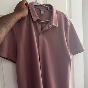 Pink a button up nylon